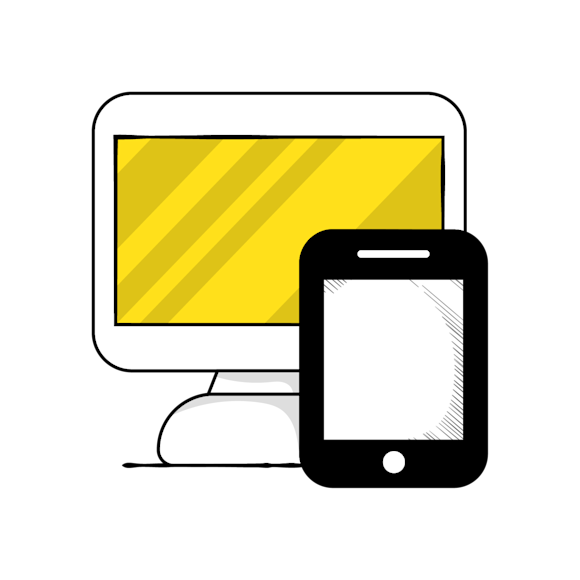 mobile friendly website - illustration of a computer monitor and tablet