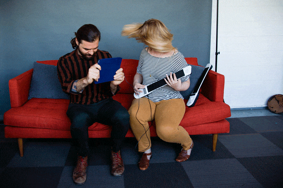 Adam McHeffey and Kasia playing with an INSTRUMENT 1