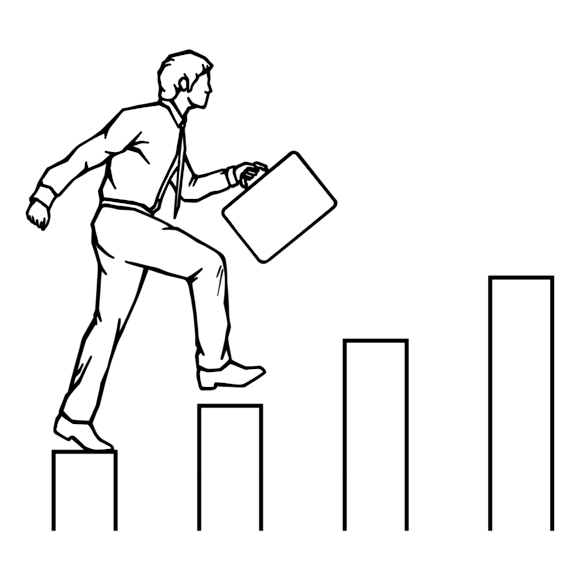 businessman climbing the stairs