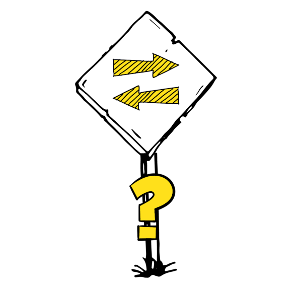 road sign pointing in different directions