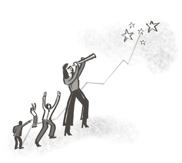 Visionary leader and team with sights on future goals