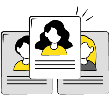 builder user personas - three pages with a user person on each