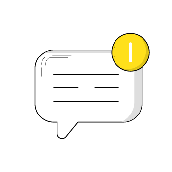 sms compliance - Simple line drawing of chat or text message bubbles with yellow circular icons, arranged in a horizontal conversation pattern