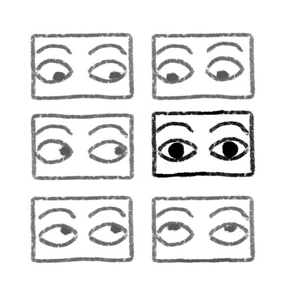 Eyes on zoom screens