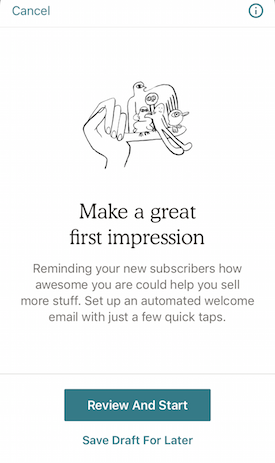 ios-welcome automation - review and start