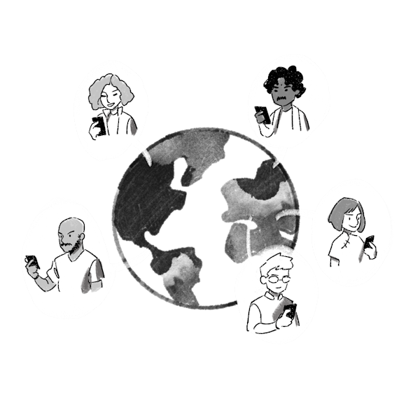 people around the world using social media