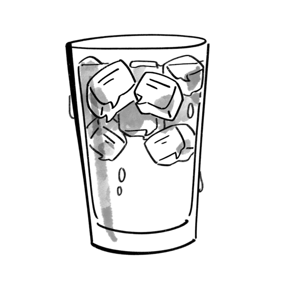 glass of ice water