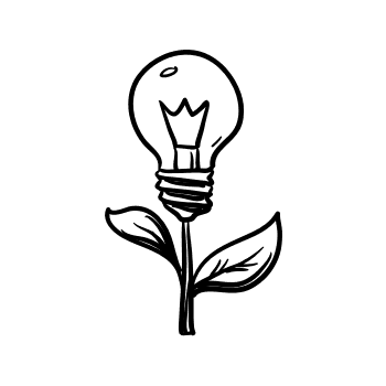 lightbulb plant graphic