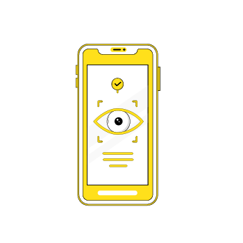 eye tracking uses - illustration of a smartphone with an eye icon