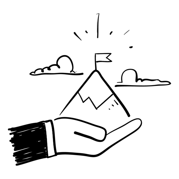 hand holding a mountain