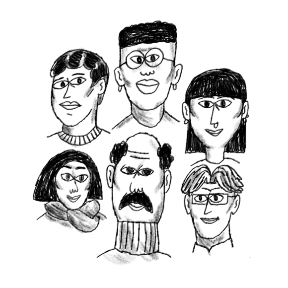 Collection of abstract faces