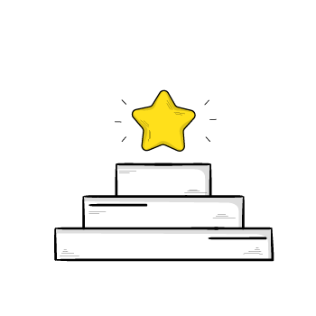 set marketing goals - Simple line drawing of floating platforms with a bright yellow star shining above them