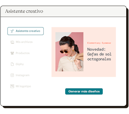 Ejemplo de diseño de un anuncio para un nuevo producto generado por el Asistente creativo.