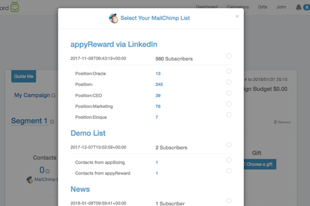 Screenshot of the Appyreward integration
