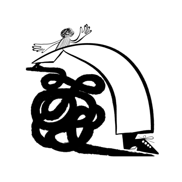 Illustration of person walking