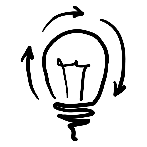 lightbulb with three arrows