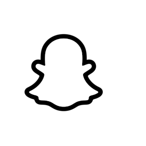 Snapchat ghost logo on white background
