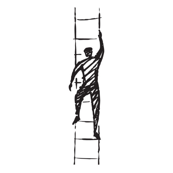 person climbing a ladder