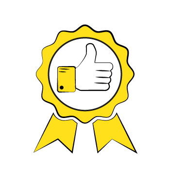 never buy email lists - a ribbon symbol featuring a thumbs up icon