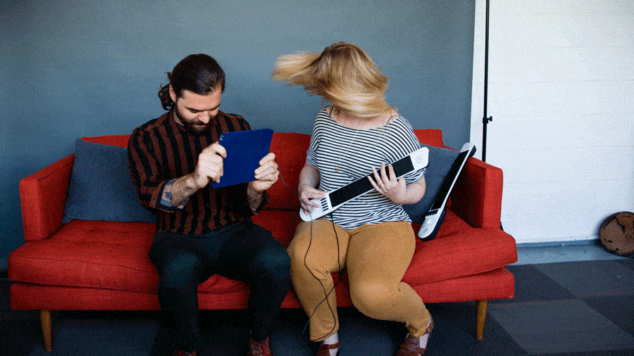 Adam McHeffey and Kasia playing with an INSTRUMENT 1