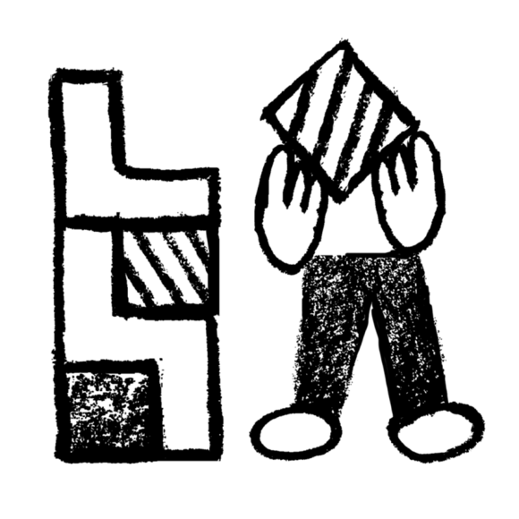 Person with building blocks