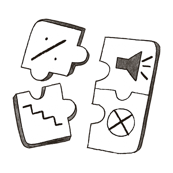 Puzzle pieces with elements of customer experience