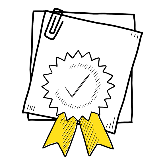 pieces of paper with a ribbon on top