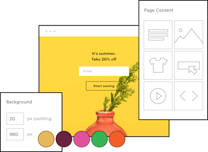 A simplified UI showing off a really attractive-looking landing page and some of the tools that made it possible