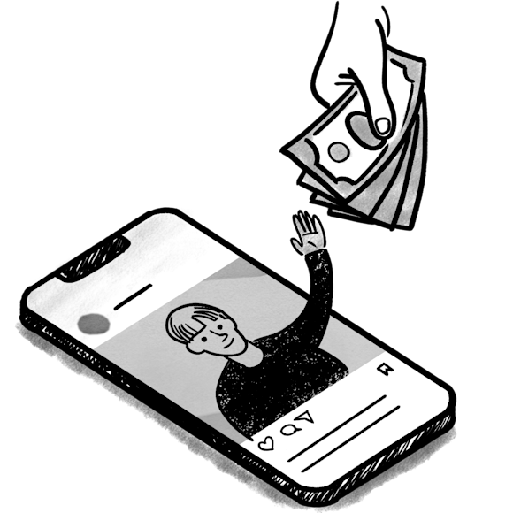 Paying an online creator