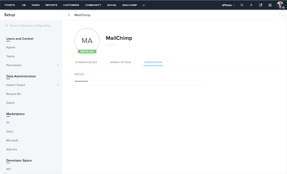 Image of Zoho Desk dashboard