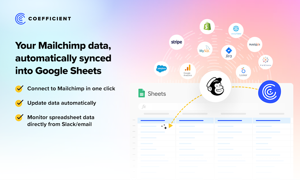 Seamlessly import Mailchimp data into Google Sheets. Nix the copy-paste.