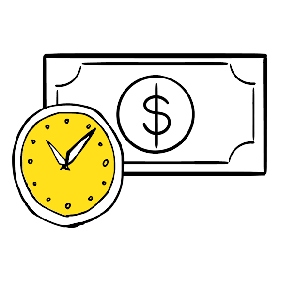 dollar and clock graphic