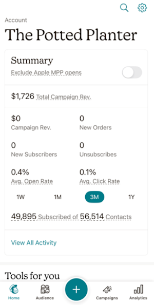 mobile-ios-écran-de-compte-accueil