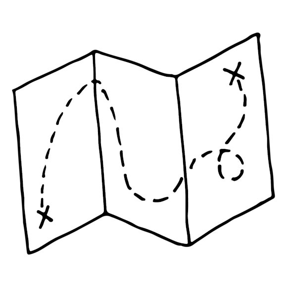 Treasure map with x’s