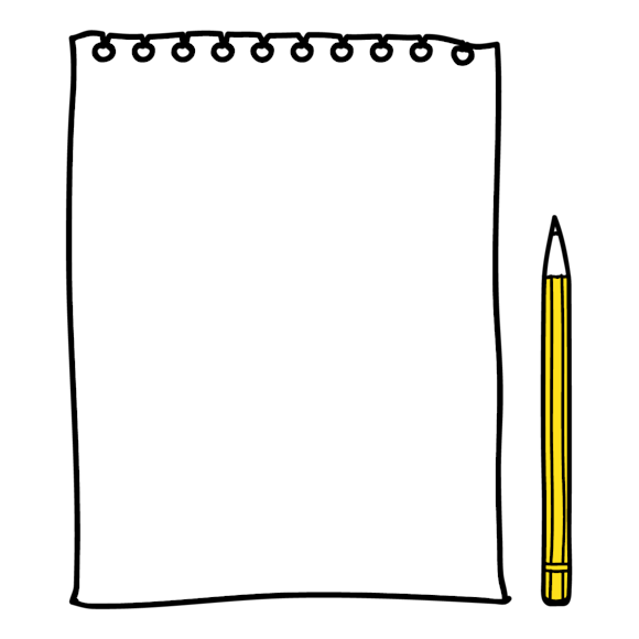 blank sheet of paper and pencil