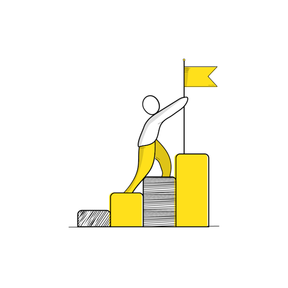 person achieving their goals