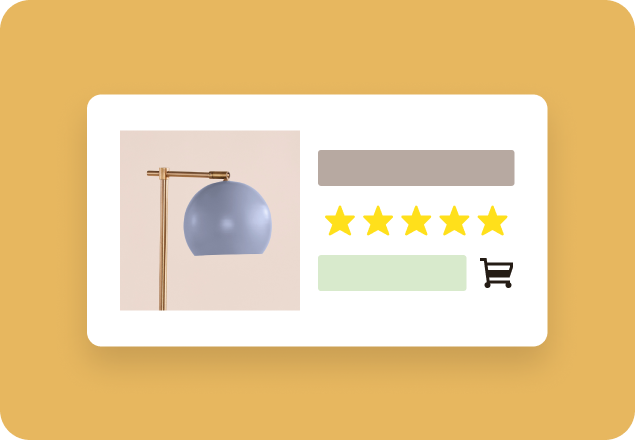 lamp with 5 stars and a shopping cart