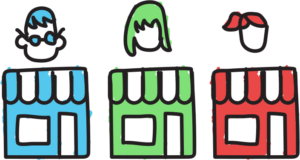 Colorful row of stylized digital icons showing various gaming controllers and devices in blue, green, and red against black background