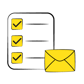A checklist next to an envelope