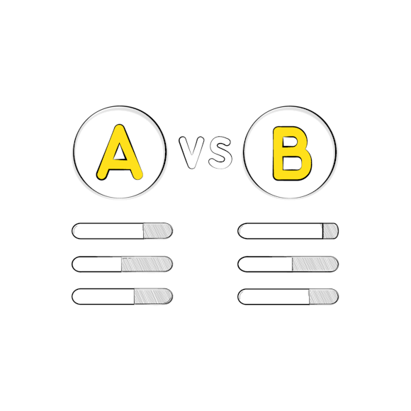 Graphic comparing A vs B option