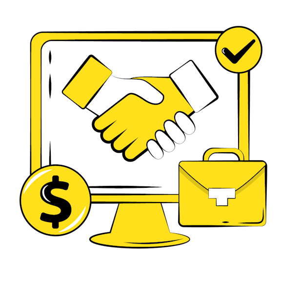 monetize a website concept - Yellow key with dollar sign coin and checkmark icon, representing financial security or successful monetary transaction