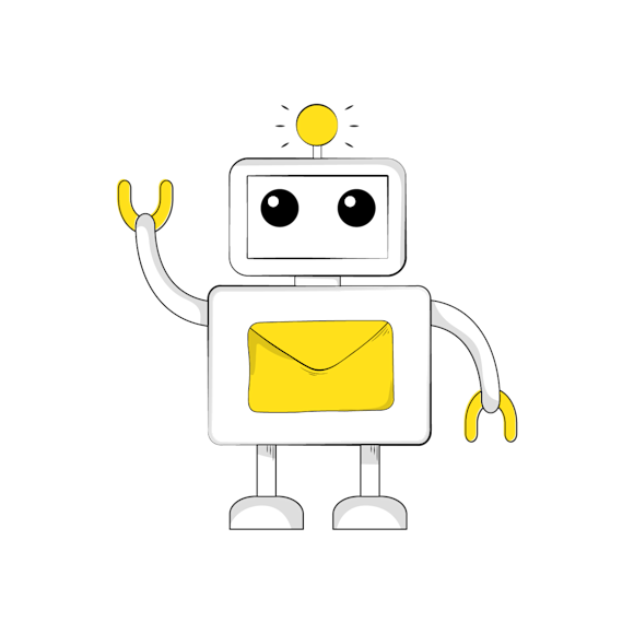 Robot with message icon