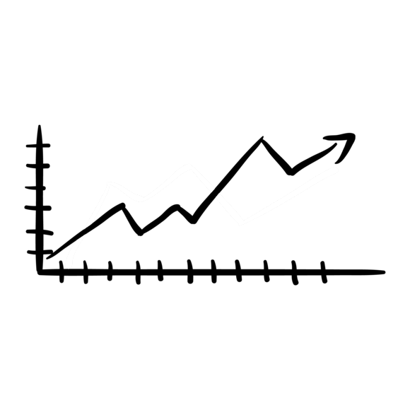 A line graph representing how a business can stay ahead of the competition