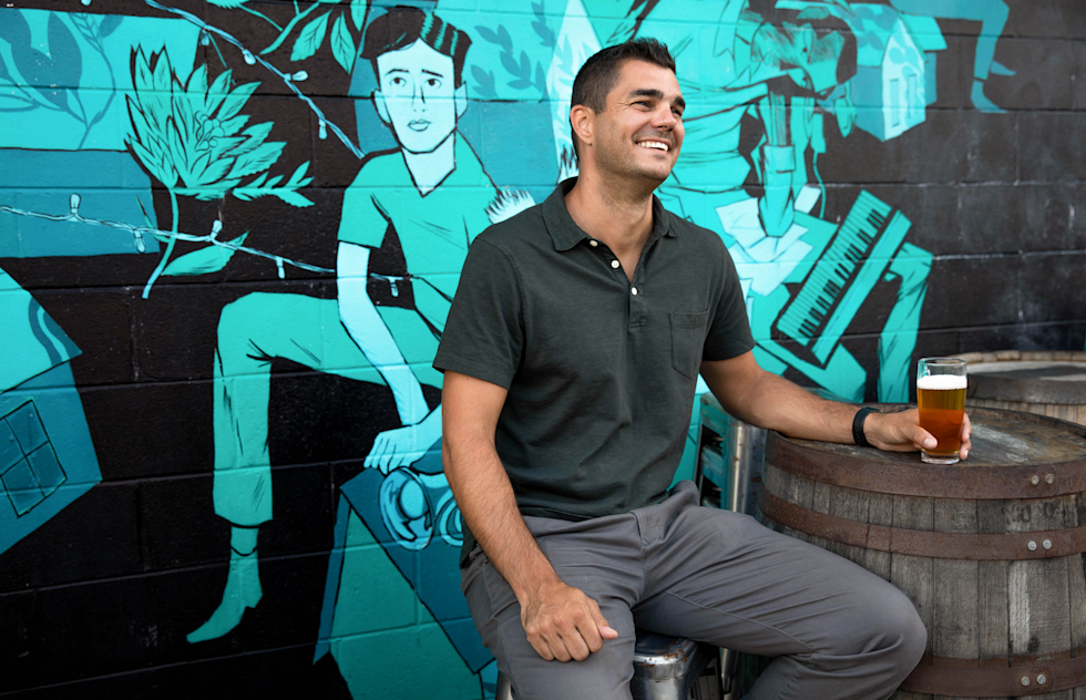 CEO Chris Herron outside of the brewery.