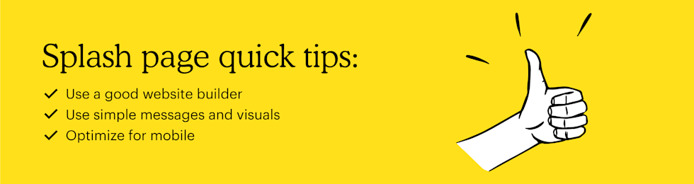 Splash page quick tips