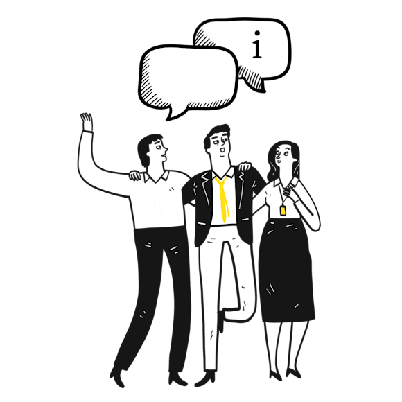 group of people sharing information