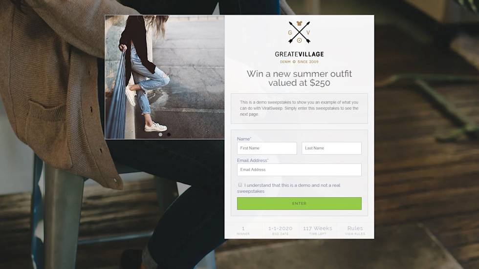 Image of an example sweepstakes