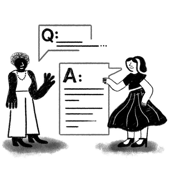 Interviewer asking open ended questions