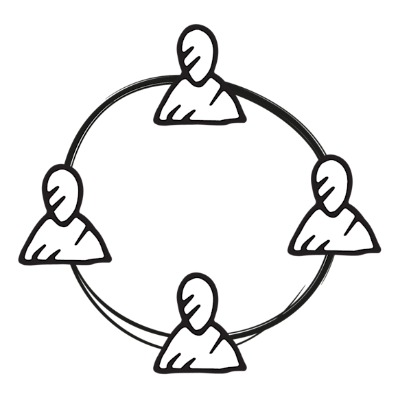 four people connected