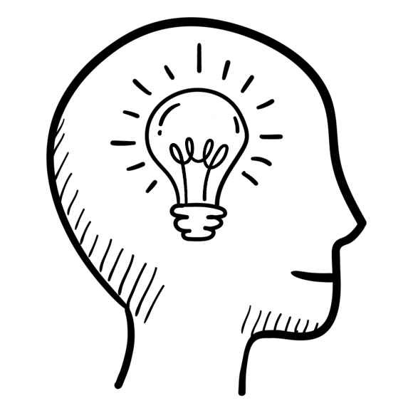 Graphic of a lightbulb as a brain